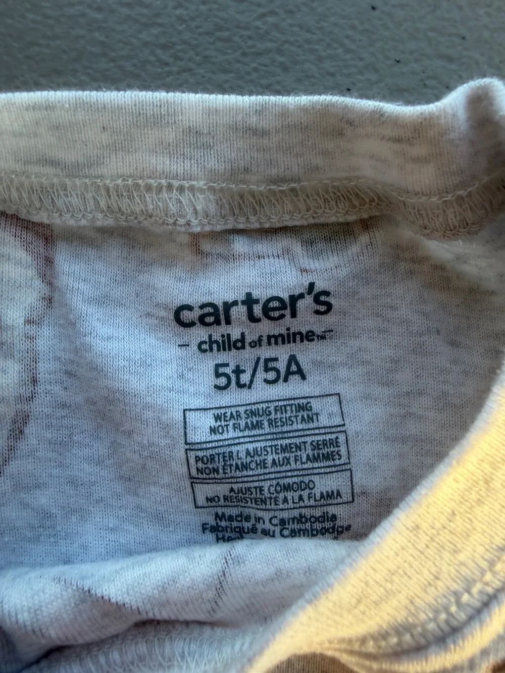 Carter's Gray Holiday Gingerbread Print Pajama Set